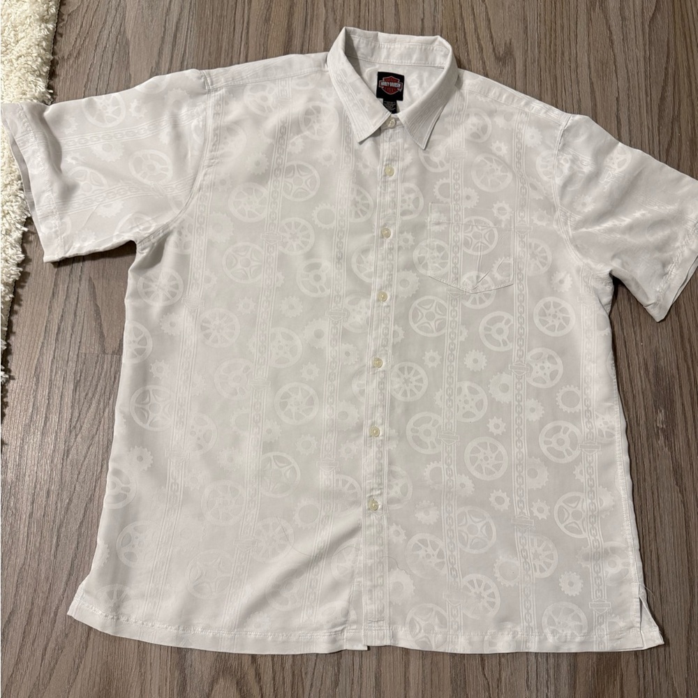 Harley Davidson White Short Sleeve Men's Shirt Size 2XL